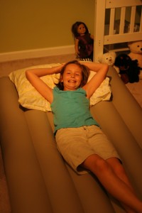 Rest time - Checking out the mattress we have all ready for Grandma!