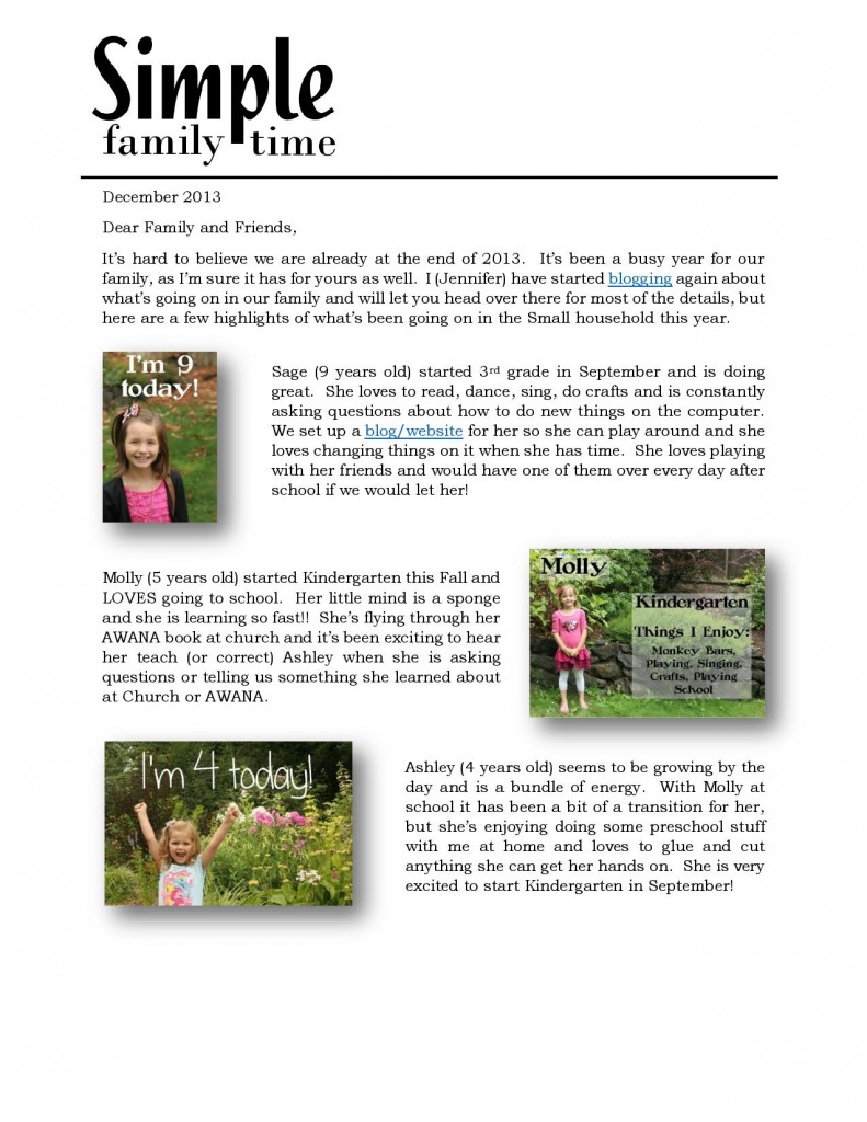 Small Family Christmas Letter 2013-page-001