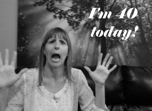 Molly thought I needed a picture like theirs - the kind where I write their name on it and put it on the refrigerator. So she took the picture for me and I added the text. Oh my!! 40!!