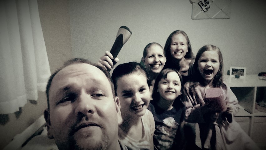 Playing flashlight tag one evening