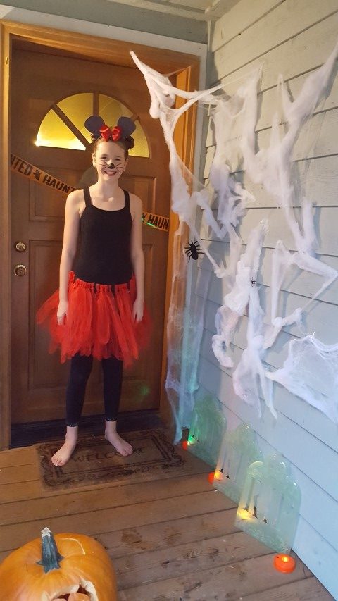 This year, Sage went trick-or-treating with a friend