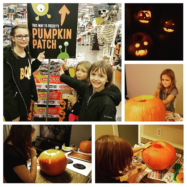 We went to Fred Meyer to get our pumpkins! They weighed about 75 lbs. total and were HUGE!